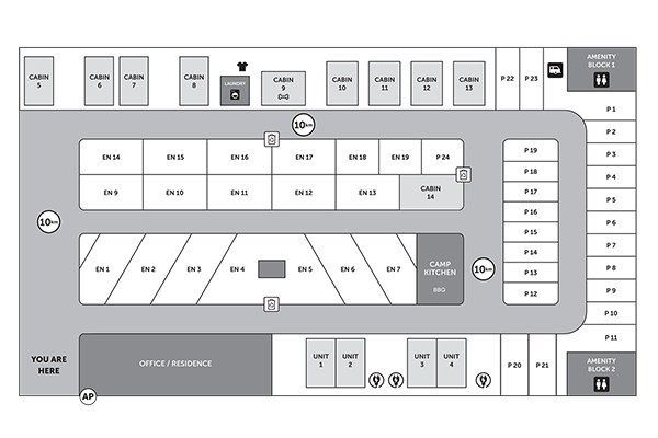 Penola Caravan Park Sitemap